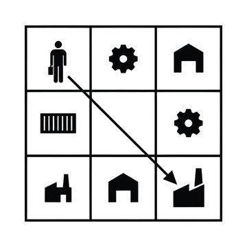 User settings house gear icons Flat Silhouette Design On White Background