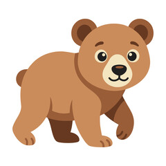 Cute brown bear cub standing on all fours looking happy and playful outdoors © MSTMAHMUDA
