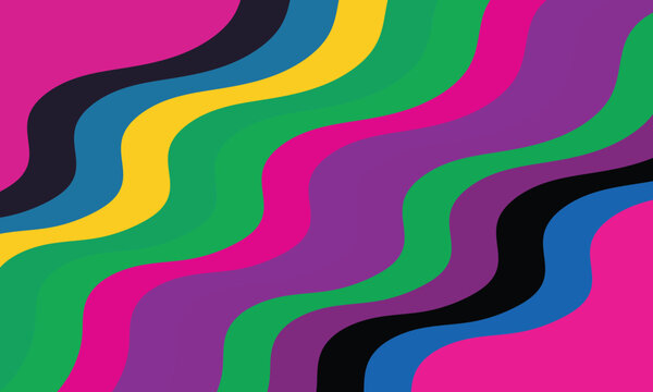 Vibrant Abstract Wavy Stripes Vector