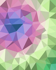 Fototapeta premium Colorful polygon geometric background with faceted triangles blending pink, purple, and green, creating a modern creative mood for design and marketing use.