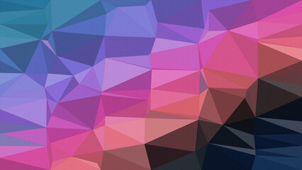 Fototapeta premium A colorful low-poly polygon background in pink, purple, and blue, creating a modern energetic tech vibe, ideal for banners, posters, and website headers.