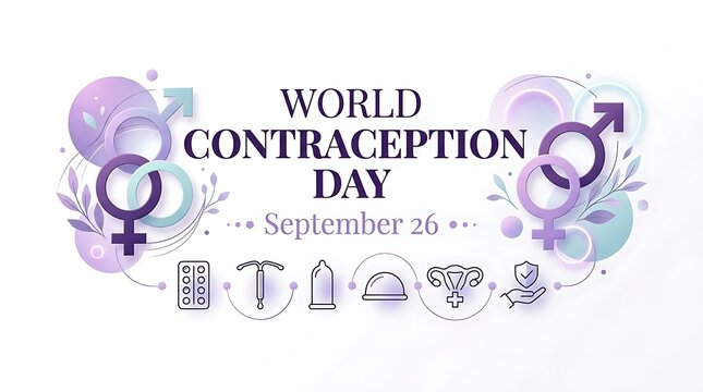 World Contraception Day Illustration with Birth Control Icons