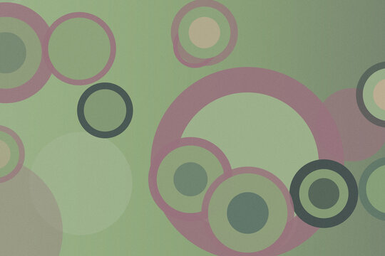 Abstract bubble rings in pastel green, purple, and gray create a calm, modern graphic style for creative designs, presentations, and digital backdrops.