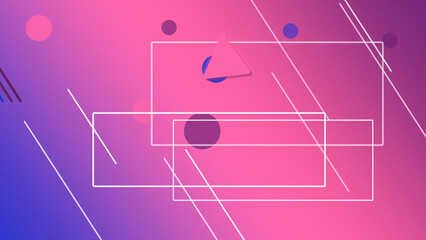 Neon geometric frames and line graphics in pink and purple create a modern abstract backdrop with copy space, ideal for tech, design, or creative promos. © Bonya Sharp Claw