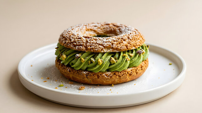 Gourmet Pistachio Paris-Brest Choux Pastry Ring