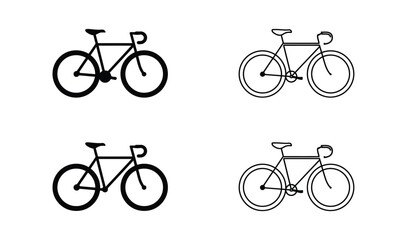 Obraz premium Bicycle icon vector minimalist transport transportation black