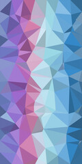 Fototapeta premium Abstract low-poly polygon pattern blending purple and blue hues, creating a modern geometric backdrop suitable for tech, design, and creative web layouts.