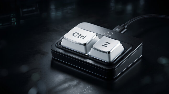 Ctrl Z keyboard shortcut button with black background