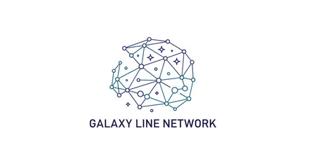 Galaxy line network constellation logo design. © nuril