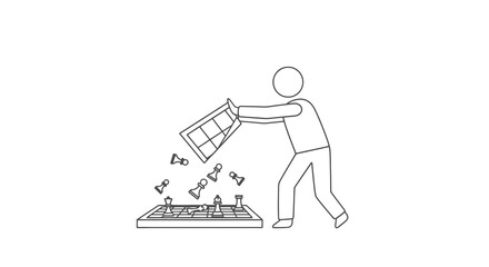 Fototapeta premium Person planting seeds in garden bed illustration.