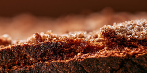 Fototapeta premium Close-up of a chocolate dessert with crumbled topping