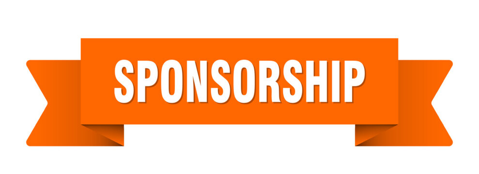 sponsorship ribbon isolated on transparent background. sponsorship ribbon