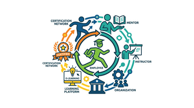 Employee development and training cycle.