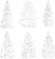 Set of black coniferous tree silhouettes vector © MdShariful