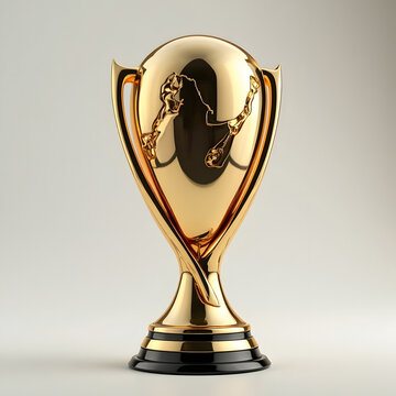 AI Generated gold trophy cup isolated on transparent background
