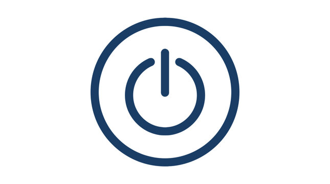 Navy blue circular power button symbol icon.
