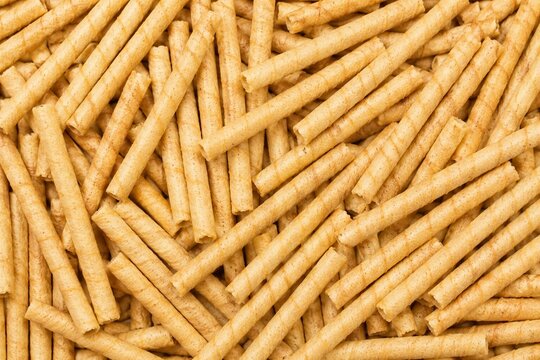 Vanilla Wafer Roll or Wafer Stick. Wafer Roll Background.