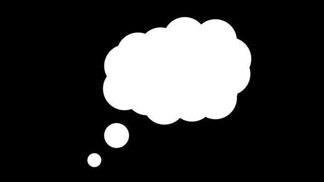 4k Moving Dynamic moving short chat and thought bubble animation, bubble is moving.
