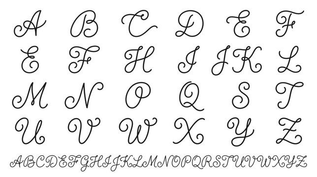 Elegant Script Alphabet Letters Collection