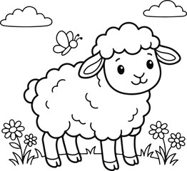 Obraz premium vector illustration of a sheep