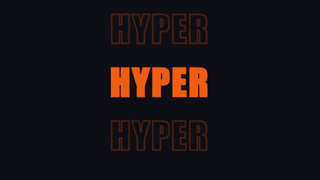 Dynamic hyper text animation loop with glowing effect and motion.