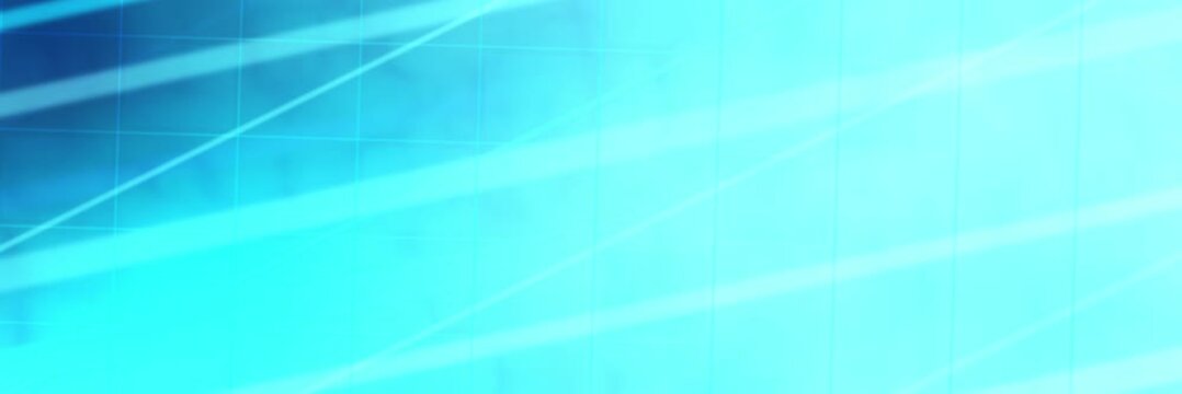 Electric blue, cyan and turquoise diagonal beams crossing a subtle grid, website banner seamless loop animation for a futuristic digital backdrop