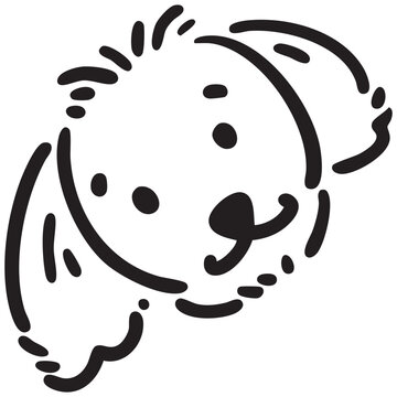 Hand-Drawn Dog Face Illustration