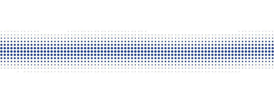 Abstract blue halftone dotted line pattern isolated on white background