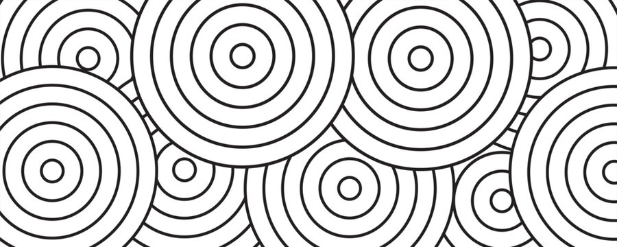 Abstract gold circle lines on dark background. Geometric stripe line art design.