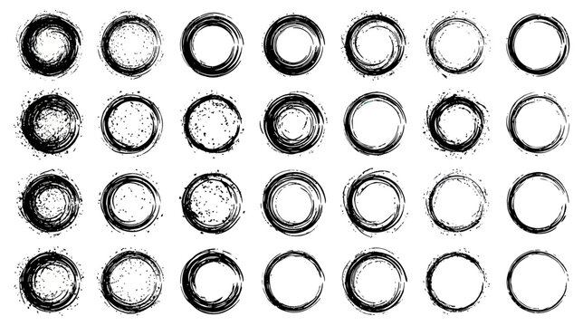Abstract Brush Stroke Circles Grunge Texture Background