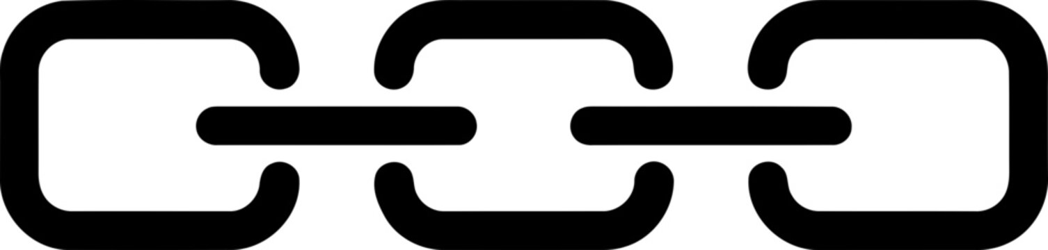 Abstract black chain link icon on white background