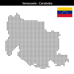 Obraz premium Map of Venezuela region Carabobo in medium size square dots