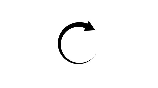 Loading circle animation, Animation spinning load icon with alpha layer white background, waiting for download. Arrow loading