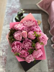 pink peonies bouquet © Ioana