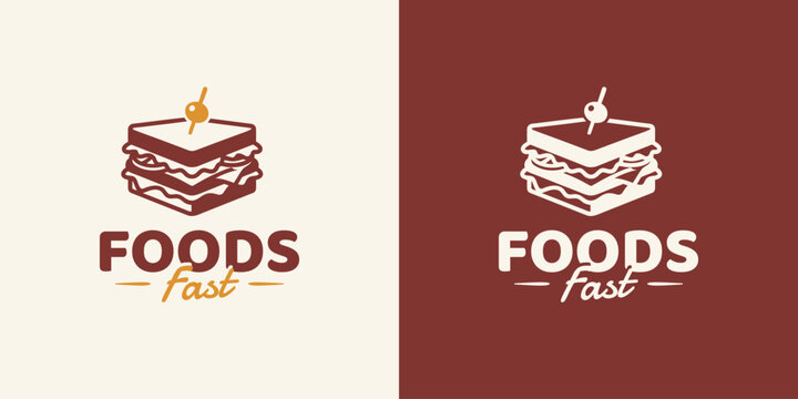 Sandwich vector logo design with a modern, simple, clean, and abstract style. Icon for businesses, restaurants, and personal branding.