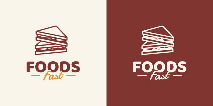 Sandwich vector logo design with a modern, simple, clean, and abstract style. Icon for businesses, restaurants, and personal branding.