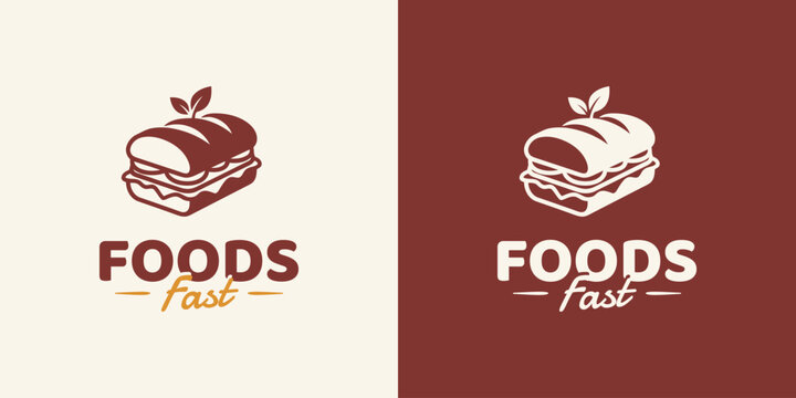 Sandwich vector logo design with a modern, simple, clean, and abstract style. Icon for businesses, restaurants, and personal branding.