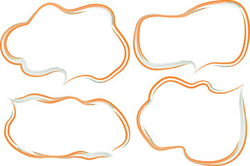 Fototapeta premium orange color decorative sketch design dialouge clouds