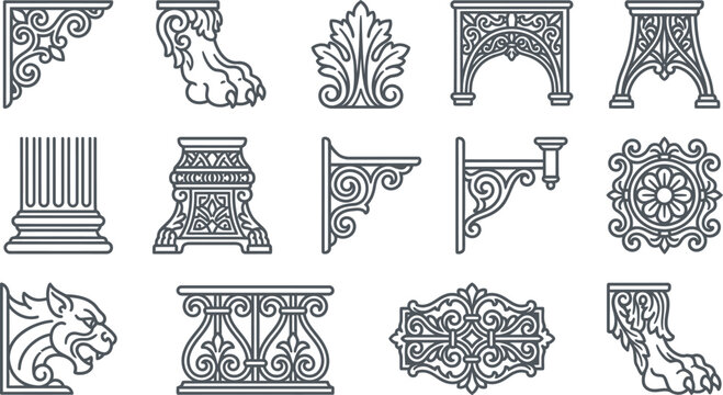 Ornate Architectural Decorative Elements Design