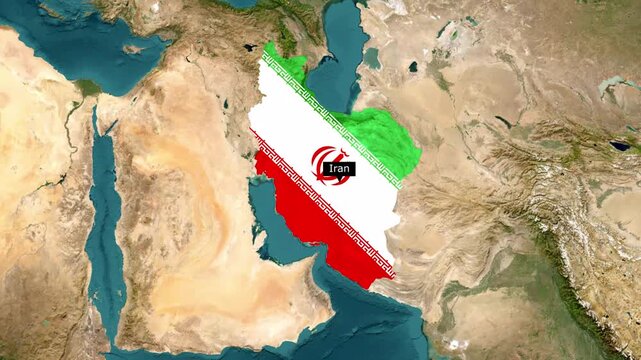 Iran Map Animation 4K &ndash; Country Border Zoom, Political Map, Geographic Location Motion Graphics