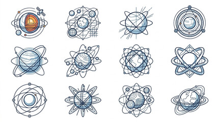 Abstract Atomic and Molecular Structure Illustrations. © David