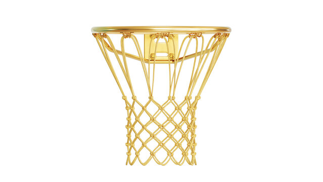 gold basketball hoop 3D rendering