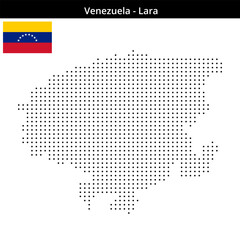 Fototapeta premium Map of Venezuela region Lara in small size dots