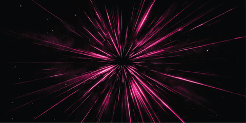 Fototapeta premium Abstract red and pink light rays bursting from dark center with abstract background explosion wallpaper projection illumination creative