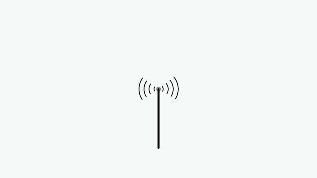 Minimalist wi-fi signal animation with expanding radio waves for connectivity and network technology concepts