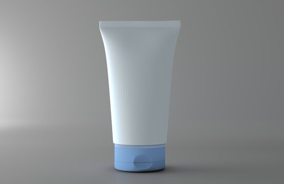 Blank cosmetic tube mockup isolated. Realistic blank cosmetic tube isolated on a white background, ideal for skincare, beauty, personal care, branding, product packaging, and label design.
