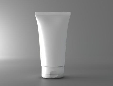 Blank cosmetic tube mockup isolated. Realistic blank cosmetic tube isolated on a white background, ideal for skincare, beauty, personal care, branding, product packaging, and label design.