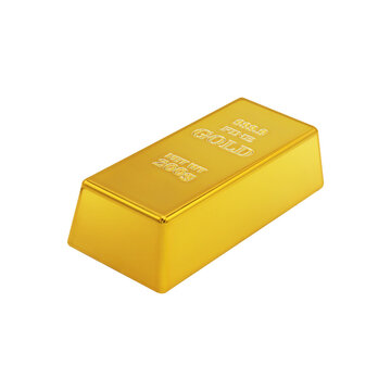 Luxury Gold Bar on Transparent Background