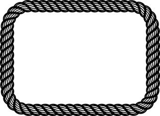 Rectangle rope frame isolated on white background © Taslima