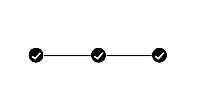 Animated Timeline Infographic Showing Step-by-Step Process with Looping Progress Checkpoints and Clean Minimalist Design for Presentations.4k rendering video.